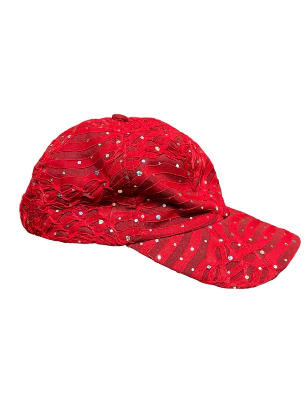 Something Special Vintage Red Hat with Silver Iridescent Sequins & Embroidery